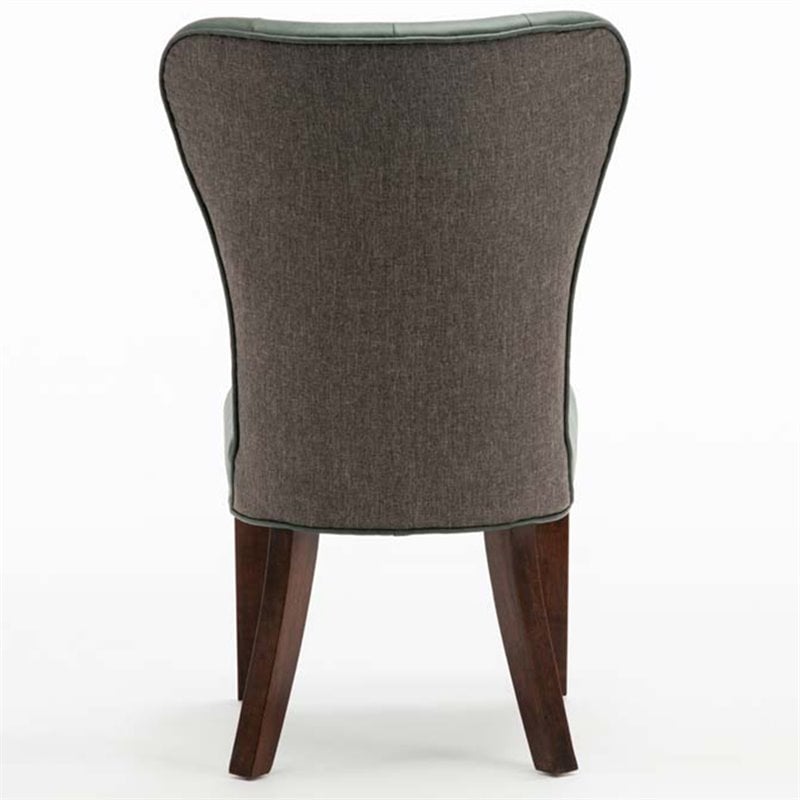 Boraam Wood Bolton Dining Chair in Green and Gray Finish (Set of 2)