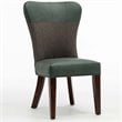 Boraam Wood Bolton Dining Chair in Green and Gray Finish (Set of 2)