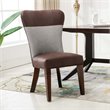 Boraam Wood  Bolton Dining Chair in Maroon and Gray (Set of 2)