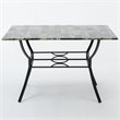 Boraam Metal Bastian Faux Marble Top Dining Table in Black Finish