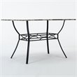 Boraam Metal Bastian Faux Marble Top Dining Table in Black Finish