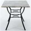 Boraam Metal Bastian Faux Marble Top Dining Table in Black Finish