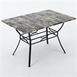 Boraam Metal Bastian Faux Marble Top Dining Table in Black Finish