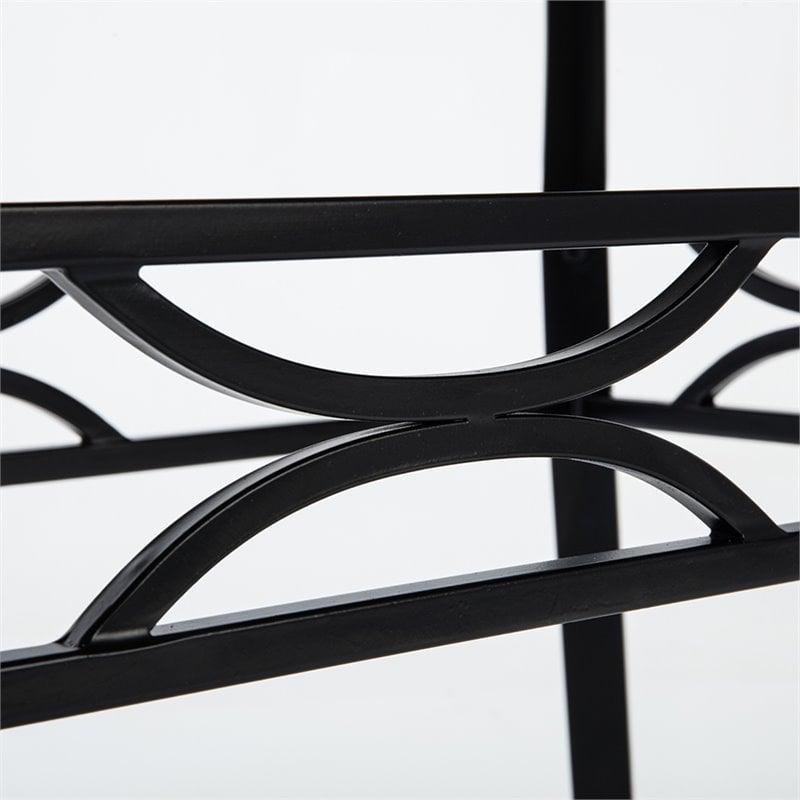 Boraam Metal Bastian Faux Marble Top Dining Table in Black Finish
