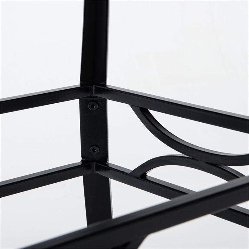 Boraam Metal Bastian Faux Marble Top Dining Table in Black Finish