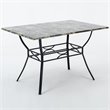 Boraam Metal Bastian Faux Marble Top Dining Table in Black Finish