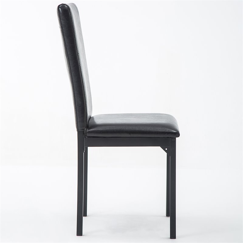 Boraam Metal Arjen Dining Chairs in Black Finish Set of 4