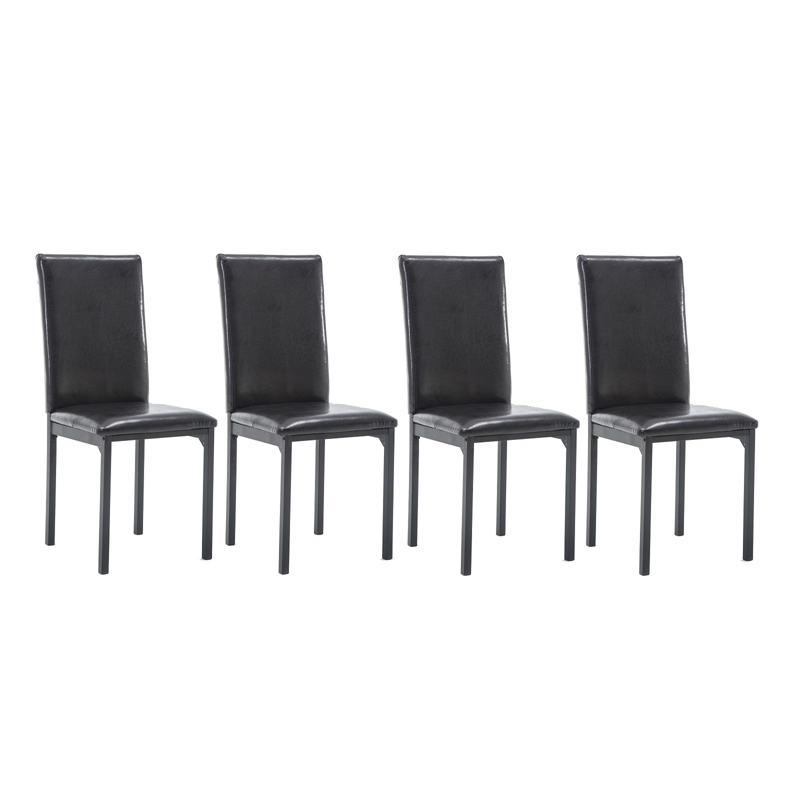 Boraam Metal Arjen Dining Chairs in Black Finish Set of 4