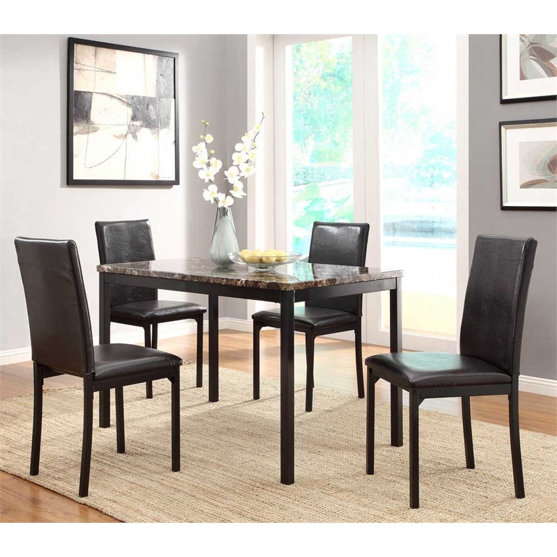 Boraam Metal Arjen Dining Chairs in Black Finish Set of 4