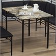 Boraam Gareth Faux Marble Top Breakfast Nook Dining Table in Black