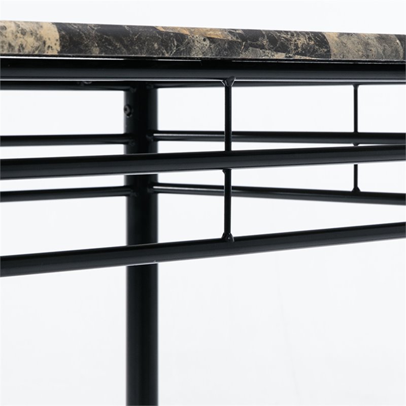 Boraam Gareth Faux Marble Top Breakfast Nook Dining Table in Black