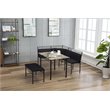 Boraam Gareth Faux Marble Top Breakfast Nook Dining Table in Black