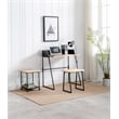 Boraam Wood Aero 2 Piece Writing Desk Set in Natural and Black Finish