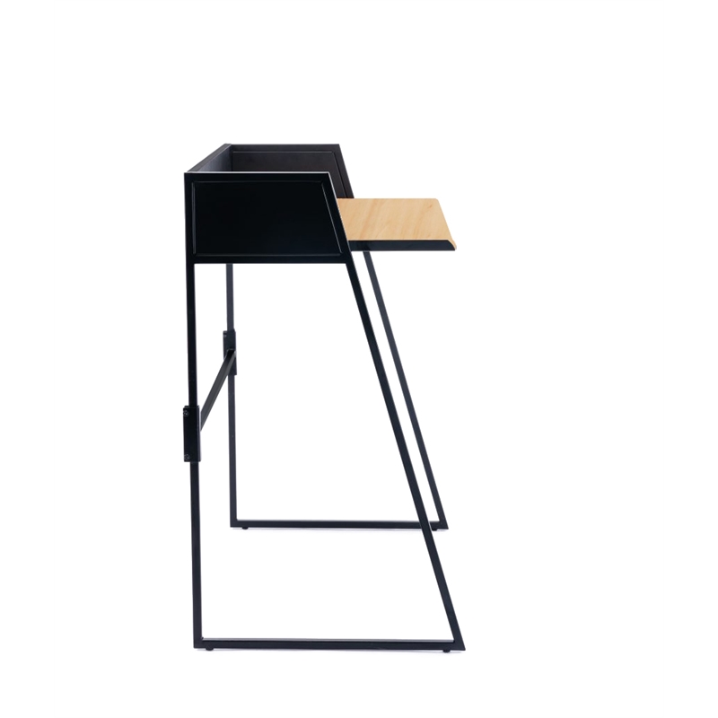 Boraam Wood Aero 2 Piece Writing Desk Set in Natural and Black Finish