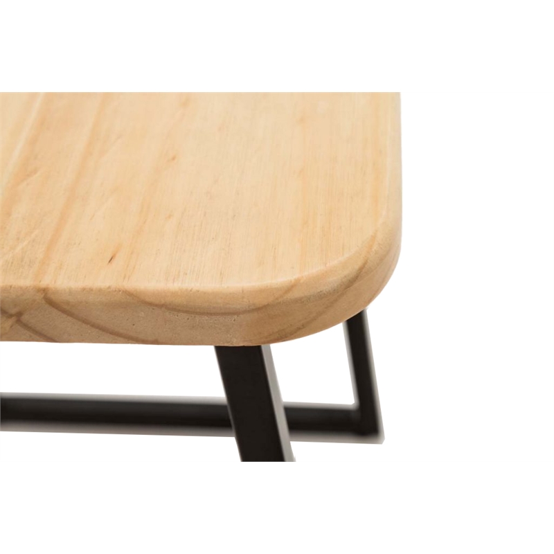 Boraam Wood Aero 2 Piece Writing Desk Set in Natural and Black Finish