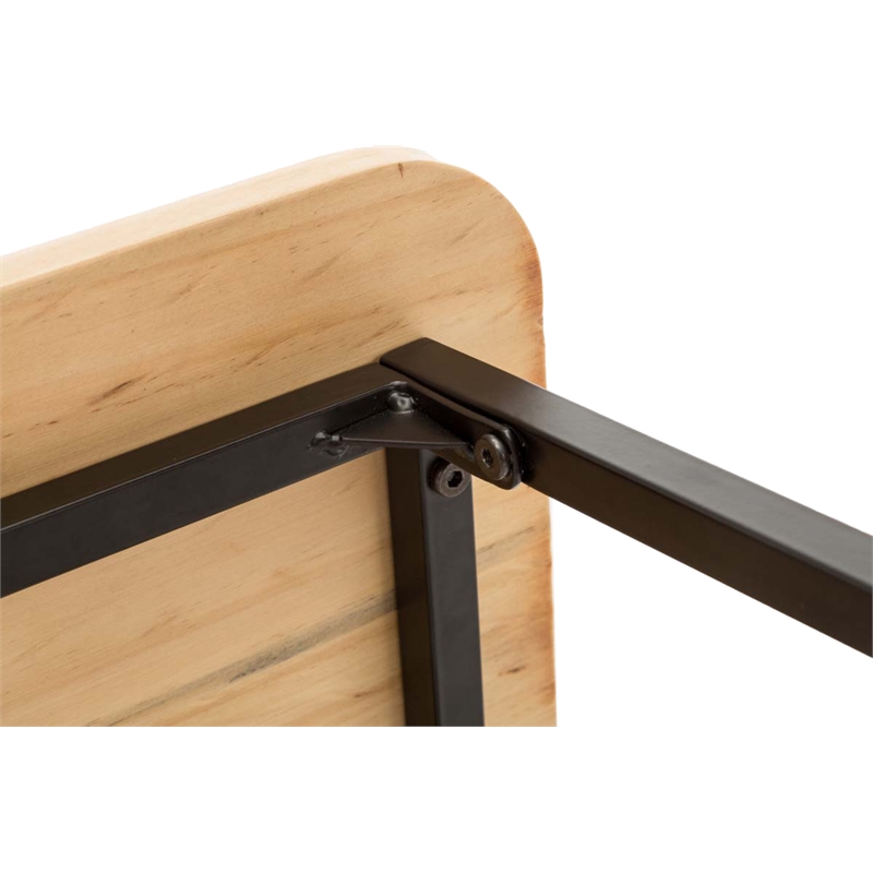 Boraam Wood Aero 2 Piece Writing Desk Set in Natural and Black Finish