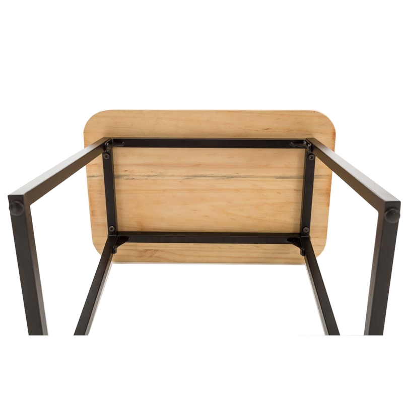 Boraam Wood Aero 2 Piece Writing Desk Set in Natural and Black Finish