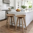 Boraam Wood Bali Counter Height Swivel Stool in Barnwood Wire-Brush/Light Brown