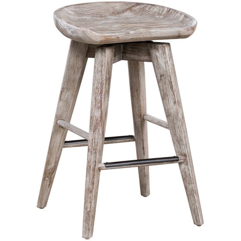 Boraam Bali 24 Swivel Counter Stool In Gray Wire Brush 54224 Boraam Bali 24