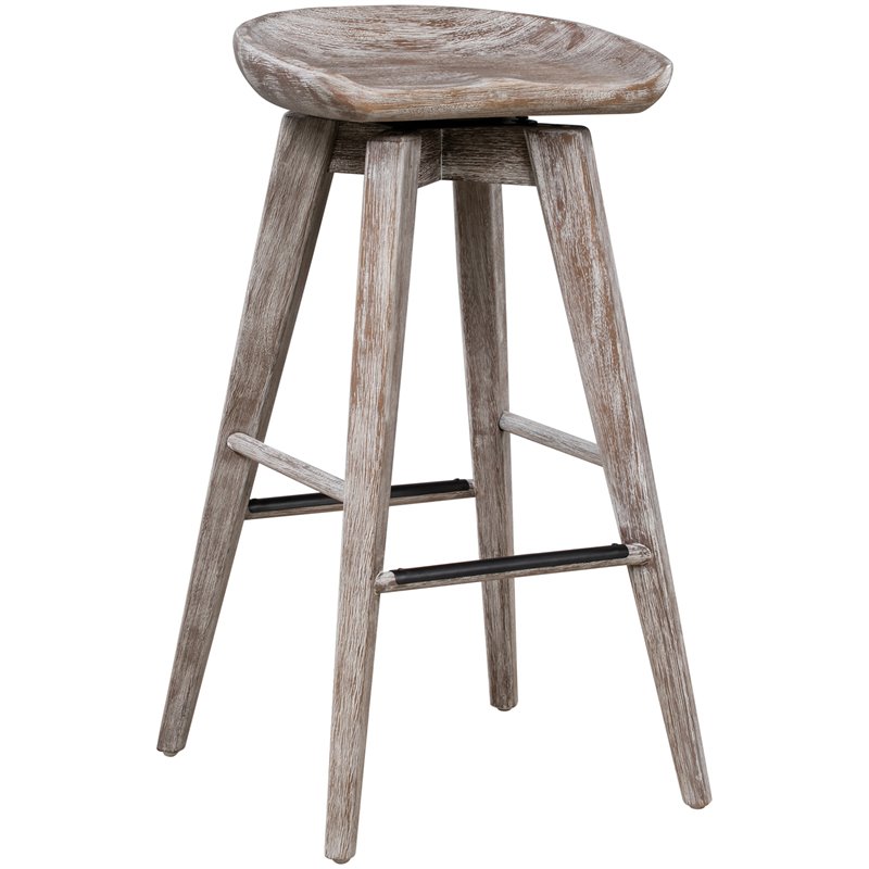 Boraam Bali 29 Swivel Bar Stool In Gray Wire Brush 54229 Boraam Bali 29