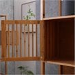 Boraam Selma Left Facing Bamboo Cabinet Bookcase in Natural Finish