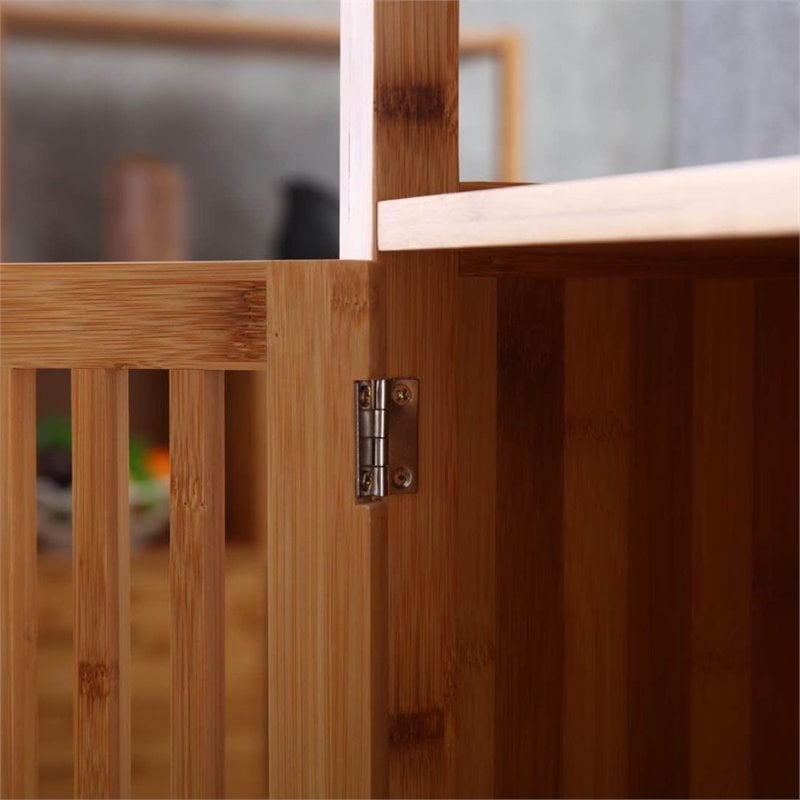 Boraam Selma Left Facing Bamboo Cabinet Bookcase in Natural Finish