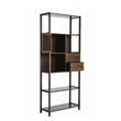 Boraam Selma Left Facing Bamboo Cabinet Bookcase in Cappuccino