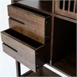 Boraam Selma Right Facing Bamboo Cabinet Bookcase in Cappuccino