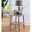 Boraam Wood Sonoma End Table in Barnwood Wire-Brush Brown Finish