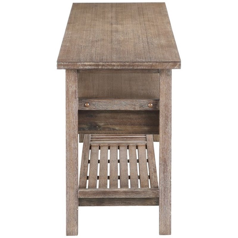 Boraam Wood Sonoma Console Table in Barnwood Wire-Brush Finish