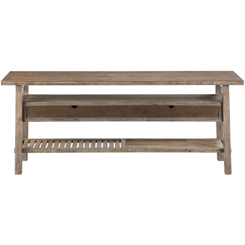 Boraam Wood Sonoma Console Table in Barnwood Wire-Brush Finish