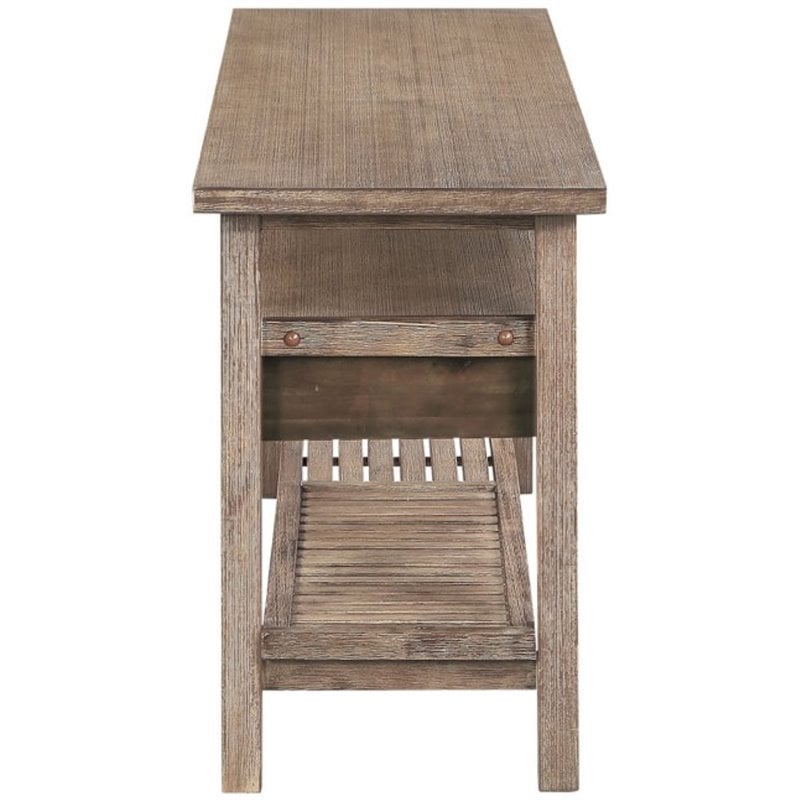 Boraam Wood Sonoma Console Table in Barnwood Wire-Brush Finish