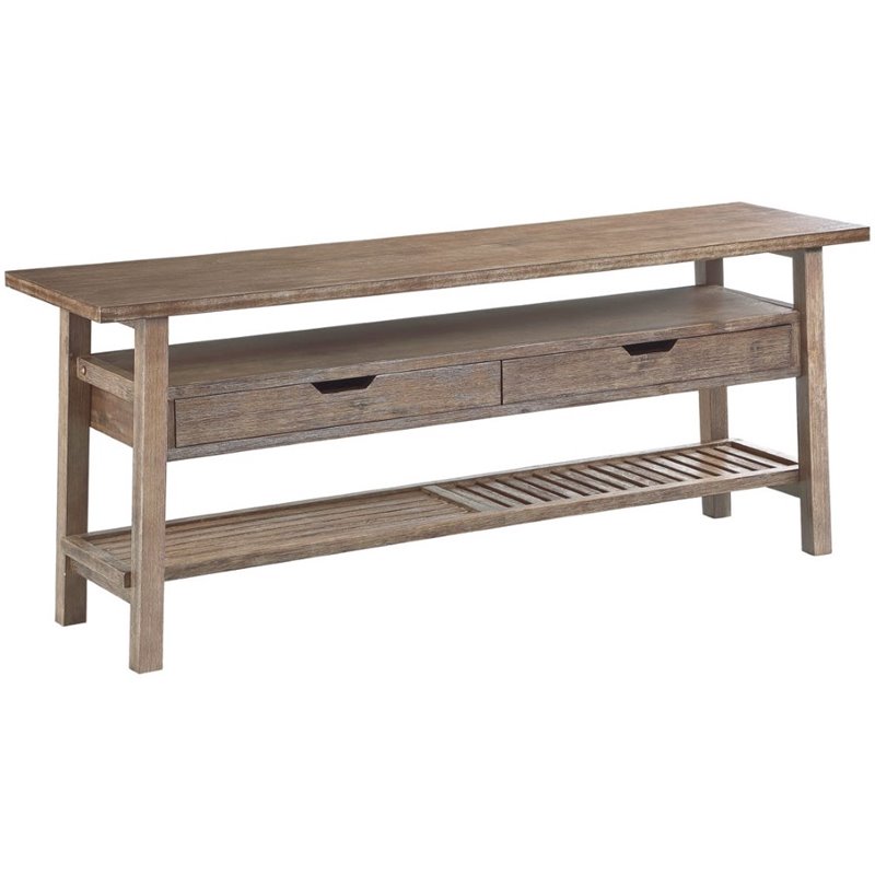 Boraam Wood Sonoma Console Table in Barnwood Wire-Brush Finish