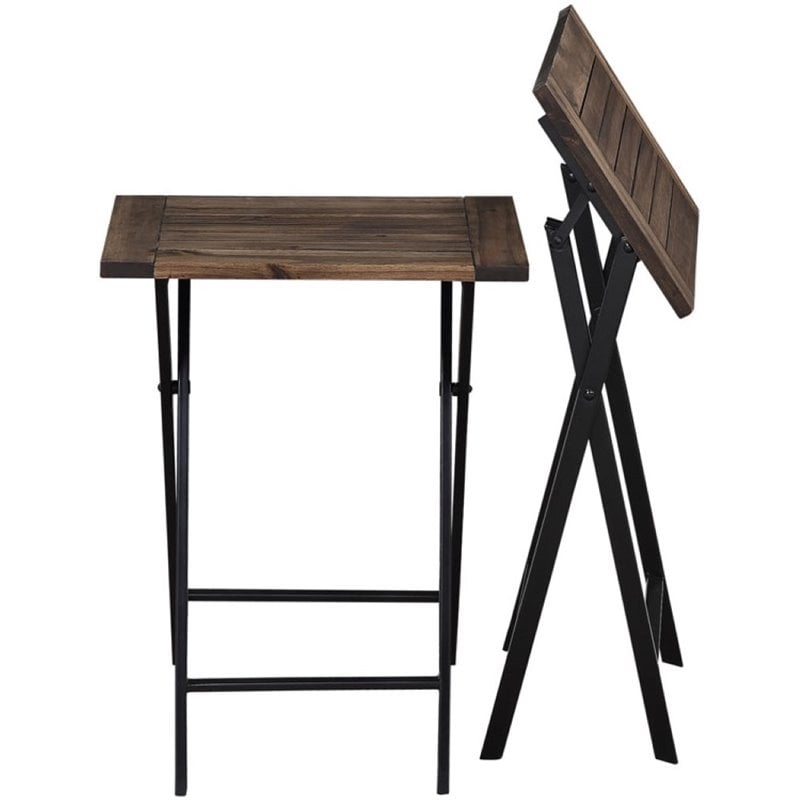 Boraam Wood Brookville 3 Piece Folding Bistro Set in Natural Finish