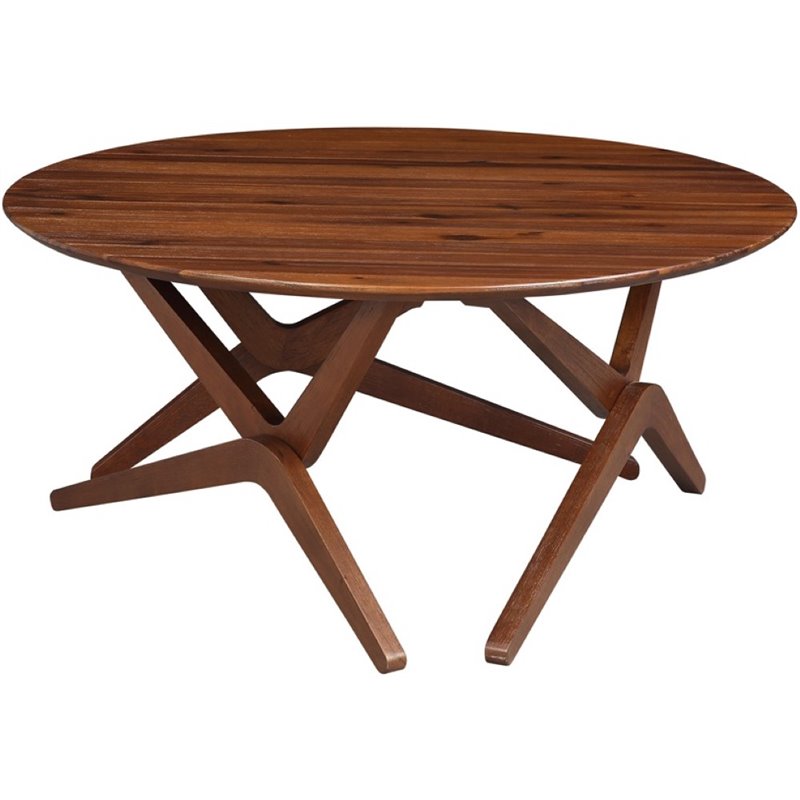 Boraam Wood Sydney Adjustable Table in Chestnut Wire-Brush Finish