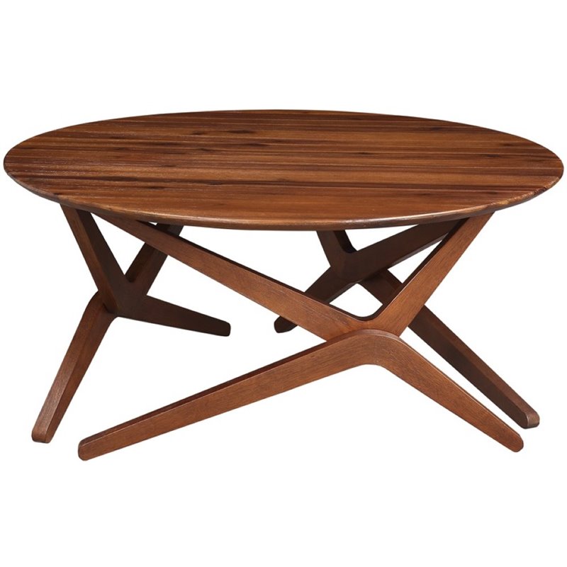 Boraam Wood Sydney Adjustable Table in Chestnut Wire-Brush Finish