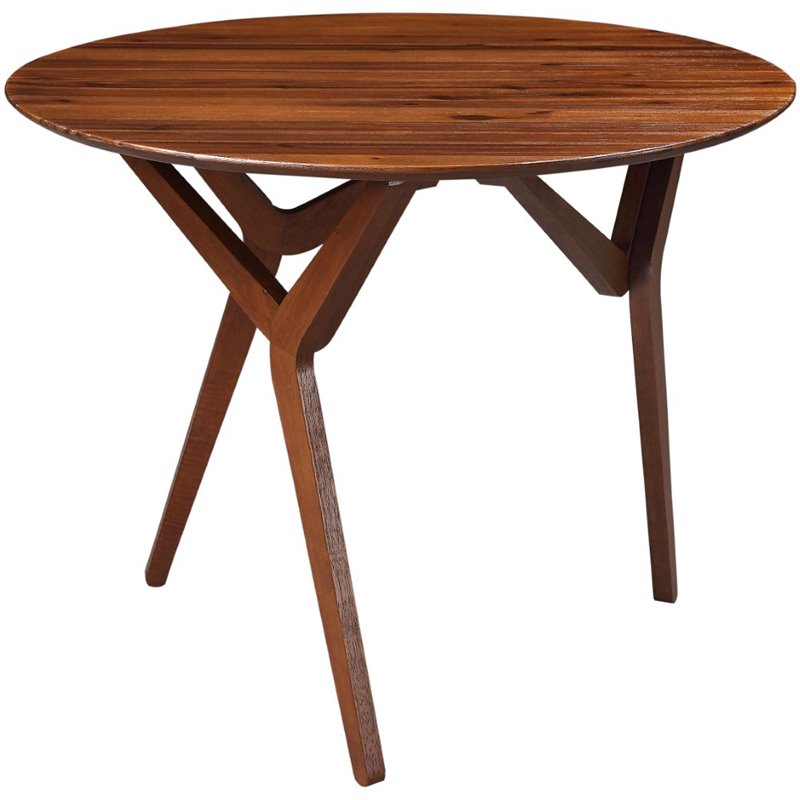 Boraam Wood Sydney Adjustable Table in Chestnut Wire-Brush Finish