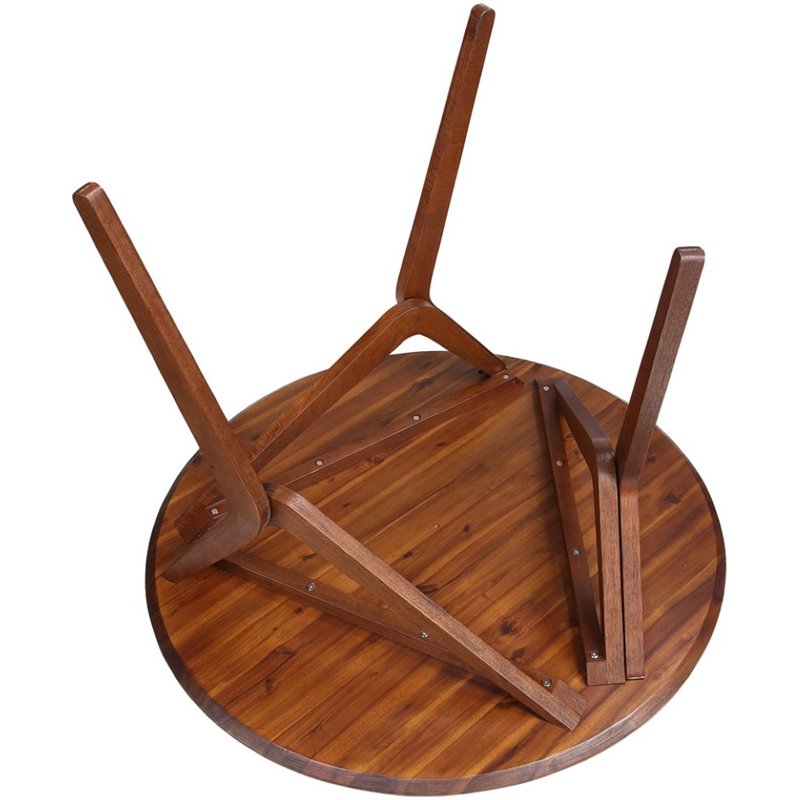 Boraam Wood Sydney Adjustable Table in Chestnut Wire-Brush Finish