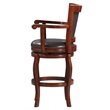 Boraam Jones Bar Height Swivel Bar Stool in Cherry w/Brown PU