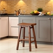 Boraam Wood Sonoma Saddle Barstool in Chestnut Wire-Brush Finish