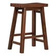 Boraam Wood Sonoma Saddle Counter Stool in Chestnut Wire-Brush Finish