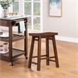 Boraam Wood Sonoma Saddle Counter Stool in Chestnut Wire-Brush Finish