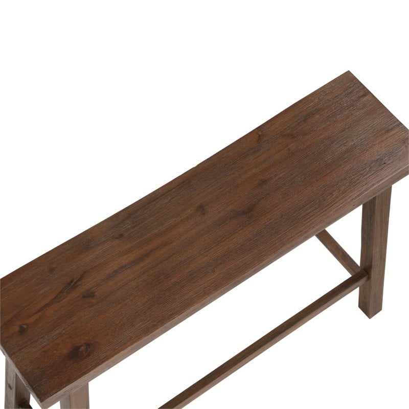 Boraam Wood Sonoma Backless Bench in Chestnut Wire-Brush Finish