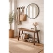 Boraam Wood Sonoma Backless Bench in Chestnut Wire-Brush Finish