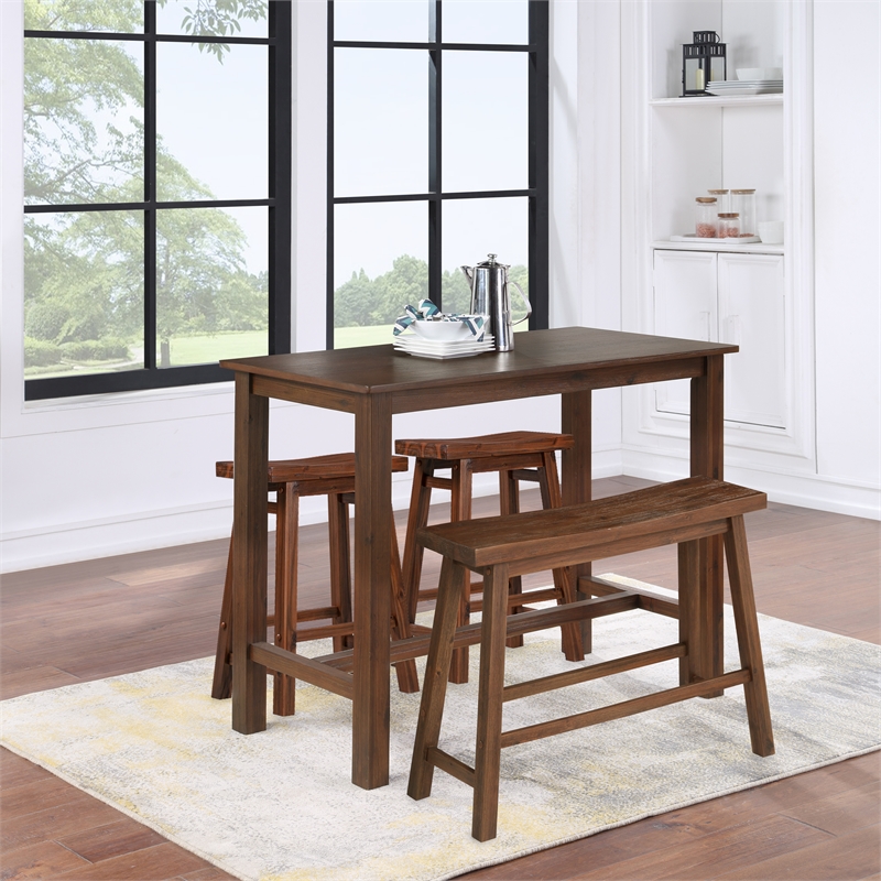 boraam wood sonoma pub set in chestnut wire-brush finish