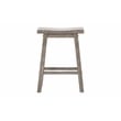 Boraam Wood Sonoma Saddle Counter Stool in Storm Gray Wire-Brush Finish