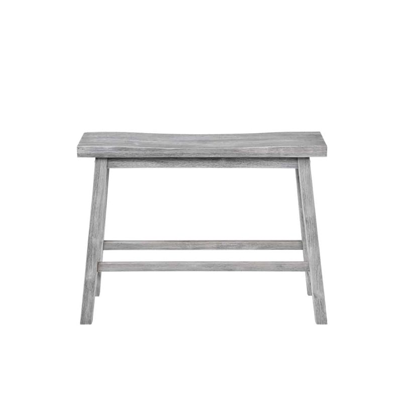 Boraam Wood Sonoma Backless Bench in Storm Gray Wire-Brush Finish