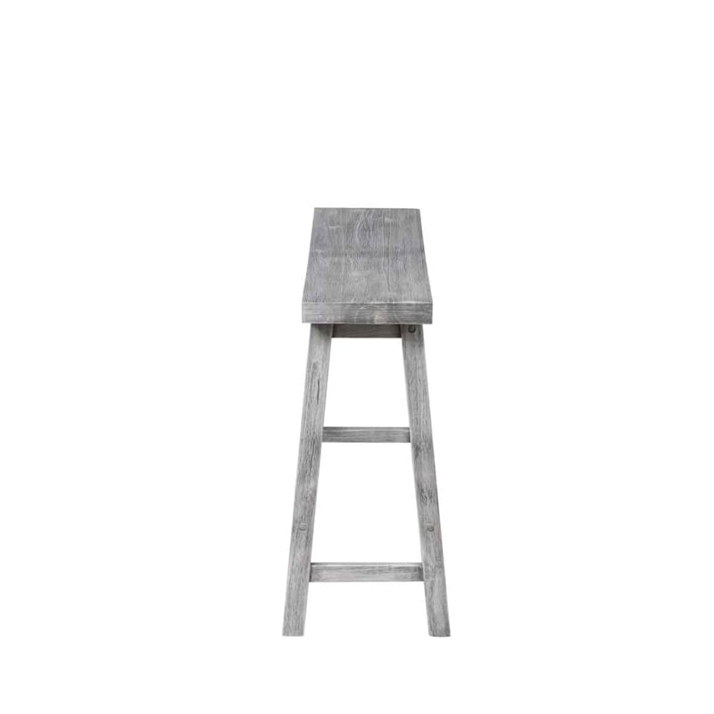 Boraam Wood Sonoma Backless Bench in Storm Gray Wire-Brush Finish