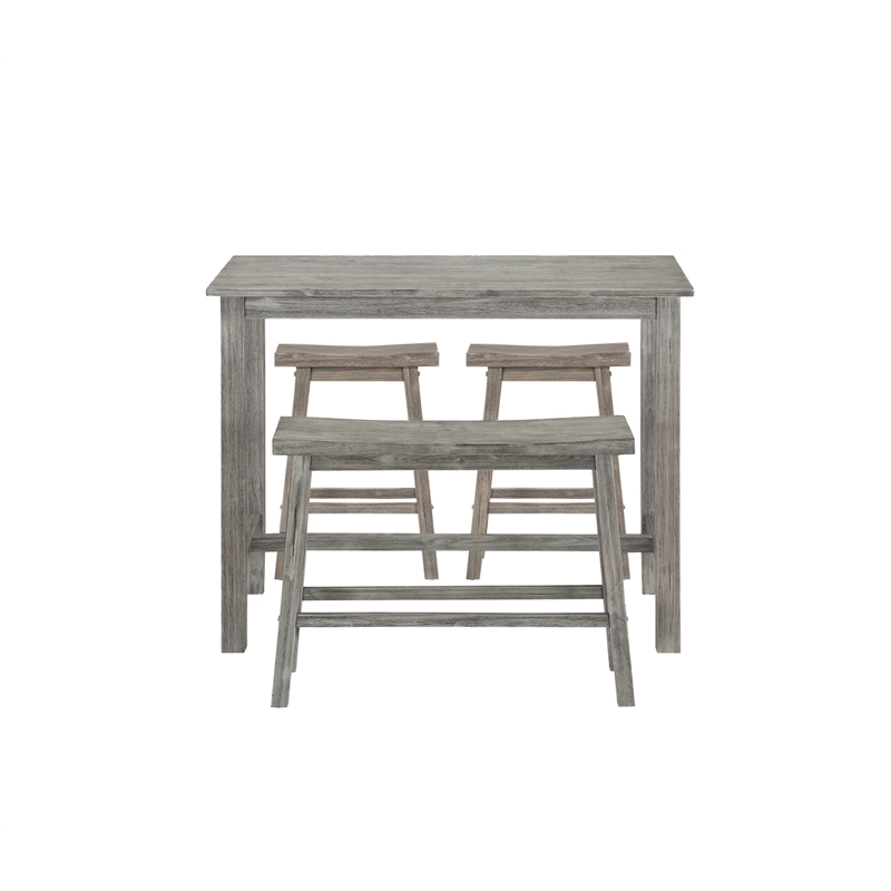 Boraam Wood Sonoma Pub Set in Storm Gray Wire-Brush Finish