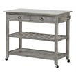 Boraam Sonoma Kitchen Cart with Stainless Steel Top in Storm Gray Wire-Brush
